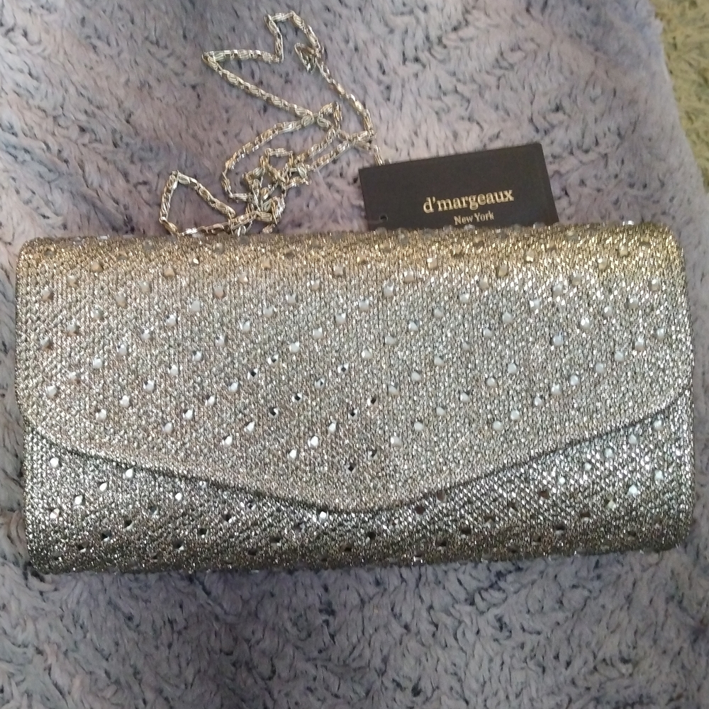 D'margeaux Sparkling Glamourous Champaigne Clutch Purse